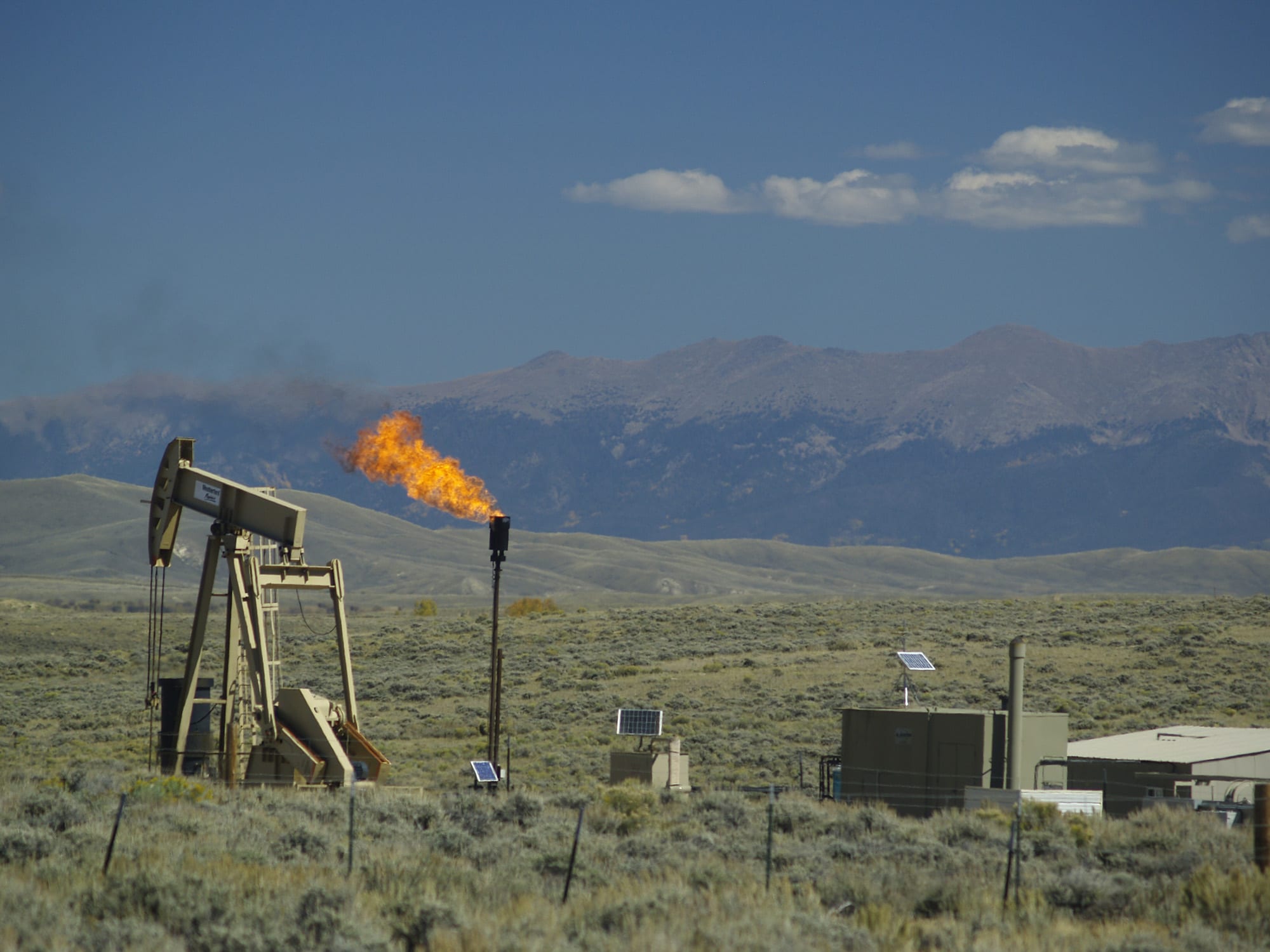 Fracking flare in Wyoming