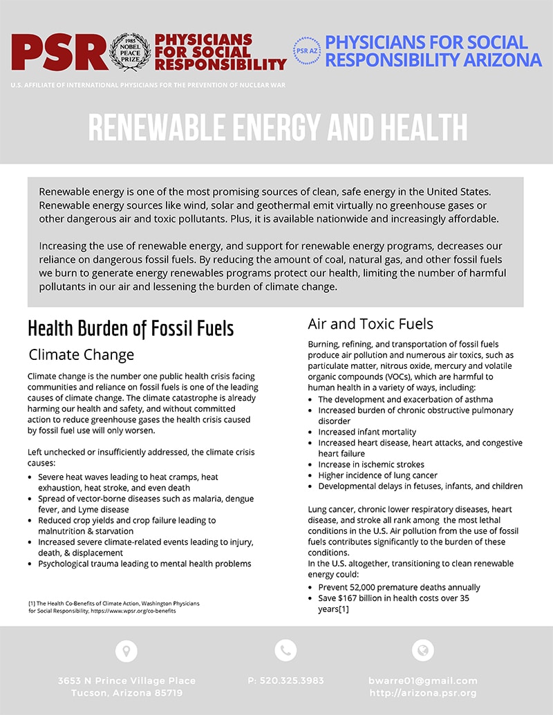PSR AZ Fact Sheet Renewable Energy V. 5